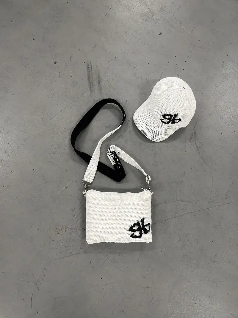 Conjunto de crochê Trevo + Vulgo: boné e bolsa, vista 1